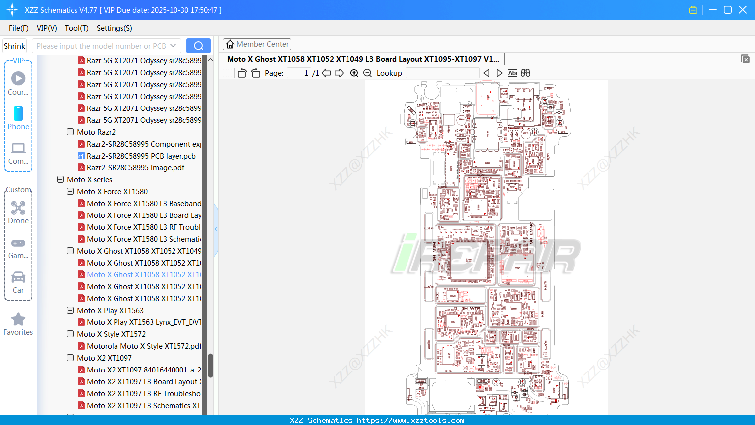 Motorola Moto X Ghost XT1058 XT1052 XT1049 L3 Board Layout XT1095-XT1097 V1.0